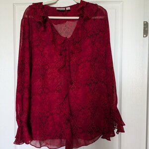 Sheer Chico's Ruffled Blouse